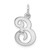 14KW White Gold Script Letter E Initial Charm