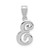 14KW White Gold Script Letter E Initial Pendant - YC-1D6E32CE-7429