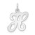 14KW White Gold Script Letter H Initial Charm