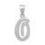 14KW White Gold Script Letter O Initial Pendant - YC-015F735F-6888