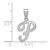 14KW White Gold Script Letter P Initial Pendant - YC-2D420788-4848