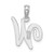 14KW White Gold Script Letter W Initial Pendant - K6-57D2AFB5-7909