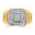 14kw/ Rhodium Mens Micro Pave CZ Octagon & Greek Key Ring