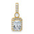 14ky .75 ct. Radiant Diamond Pendant Mounting