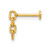 14k 18 Gauge Polished Dangling Cable Link Chain Labret Stud