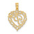 14KY Heart Script Letter P Initial Charm