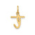 14KY Lower case Letter T Initial Charm