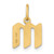 14ky Lowercase Letter M Initial Pendant