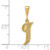 14KY Polished Script Filigree Letter I Initial Pendant