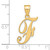 14KY Script Letter F Initial Pendant with Diamond