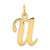 14KY Script Letter U Initial Charm