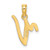 14KY Script Letter V Initial Pendant - K6-316022B5-2171