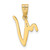 14KY Script Letter V Initial Pendant - YC-86C3EDA8-6428
