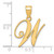 14KY Script Letter W Initial Pendant with Diamond