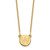 14KY Tiny Circle Block Letter W Initial Necklace