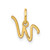 14KY Upper case Letter W Initial Charm