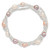 6-8mm White, Pink and Purple Rice Freshwater Cultured Pearl and Glass Bead Stretch 3-Bracelet Set