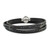 AMEN Stainless Steel Serenity Prayer Black Leather Wrap with Magnetic Clasp 23.5 Inch Bracelet