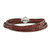 AMEN Stainless Steel Serenity Prayer Brown Leather Wrap with Magnetic Clasp 22.25 Inch Bracelet
