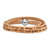 AMEN Stainless Steel Serenity Prayer Tan Leather Wrap with Magnetic Clasp 22.25 Inch Bracelet