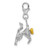 Amore La Vita Sterling Silver Rhodium-plated 3-D Yellow Enameled Plumeria Flower Charm with Fancy Lobster Clasp