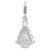 Amore La Vita Sterling Silver Rhodium-plated Green Enameled Christmas Tree with White Crystal in Bow Charm with Fancy Lobster Clasp