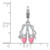 Amore La Vita Sterling Silver Rhodium-plated Pink and White Enameled Ballet Shoes Charm with Fancy Lobster