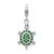 Amore La Vita Sterling Silver Rhodium-plated Polished 3-D CZ Green Turtle Charm with Fancy Lobster Clasp