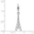 Amore La Vita Sterling Silver Rhodium-plated Polished 3-D Eiffel Tower Charm with Fancy Lobster Clasp
