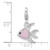 Amore La Vita Sterling Silver Rhodium-plated Polished 3-D Enameled Angel Fish Charm with Fancy Lobster Clasp