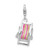 Amore La Vita Sterling Silver Rhodium-plated Polished 3-D Enameled Beach Chair Charm with Fancy Lobster Clasp