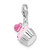 Amore La Vita Sterling Silver Rhodium-plated Polished 3-D Enameled Cupcake and Heart Charm with Fancy Lobster Clasp