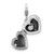 Amore La Vita Sterling Silver Rhodium-plated Polished 3-D Enameled CZ LOVE Heart Locket Charm with Fancy Lobster Clasp