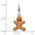 Amore La Vita Sterling Silver Rhodium-plated Polished 3-D Enameled Gingerbread Cookie Charm with Fancy Lobster Clasp