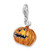 Amore La Vita Sterling Silver Rhodium-plated Polished 3-D Enameled Jack o Lantern Charm with Fancy Lobster Clasp