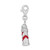 Amore La Vita Sterling Silver Rhodium-plated Polished 3-D Enameled Lighthouse Charm with Fancy Lobster Clasp