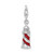 Amore La Vita Sterling Silver Rhodium-plated Polished 3-D Enameled Lighthouse Charm with Fancy Lobster Clasp
