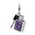 Amore La Vita Sterling Silver Rhodium-plated Polished 3-D Enameled Nail Enameled Charm with Fancy Lobster Clasp