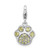 Amore La Vita Sterling Silver Rhodium-plated Polished 3-D Enameled Paw Print Charm with Fancy Lobster Clasp