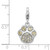 Amore La Vita Sterling Silver Rhodium-plated Polished 3-D Enameled Paw Print Charm with Fancy Lobster Clasp
