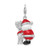 Amore La Vita Sterling Silver Rhodium-plated Polished 3-D Enameled Santa and Reindeer Charm with Fancy Lobster Clasp
