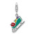 Amore La Vita Sterling Silver Rhodium-plated Polished 3-D Enameled Sled with Presents Charm
