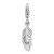 Amore La Vita Sterling Silver Rhodium-plated Polished 3-D Feather Charm with Fancy Lobster Clasp