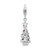 Amore La Vita Sterling Silver Rhodium-plated Polished 3-D Multi-colored Glass Stone Tree Charm with Fancy Lobster Clasp