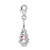 Amore La Vita Sterling Silver Rhodium-plated Polished 3-D Multi-colored Glass Stone Tree Charm with Fancy Lobster Clasp