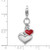 Amore La Vita Sterling Silver Rhodium-plated Polished 3-D Red Enameled Double Heart Charm with Fancy Lobster Clasp