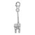 Amore La Vita Sterling Silver Rhodium-plated Polished 3-D Vanity Charm with Fancy Lobster Clasp