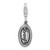 Amore La Vita Sterling Silver Rhodium-plated Polished Antiqued STRENGTH Charm with Fancy Lobster Clasp