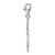Amore La Vita Sterling Silver Rhodium-plated Polished Clear CZ Heart Top Key Charm with Fancy Lobster Clasp