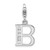 Amore La Vita Sterling Silver Rhodium-plated Polished CZ Letter B Initial Charm with Fancy Lobster Clasp - QC-9EEE4B76-2089